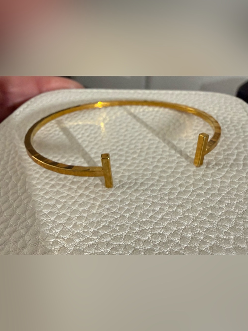 18K Gold Filled Minimalist T-Bar Bangle Cuff Bracelet